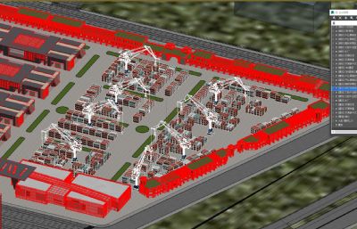 河北新发地,国际贸易区,文旅产业园场景3D模型