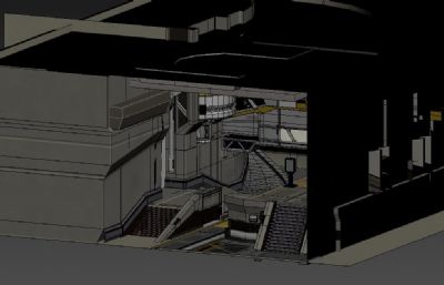 科幻飞船仓,飞行器内部写实模型,4K贴图