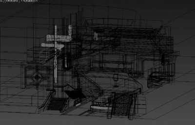 科幻飞船仓,飞行器内部写实模型,4K贴图