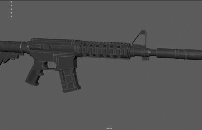m4卡宾枪,自动步枪游戏枪械3dmaya模型