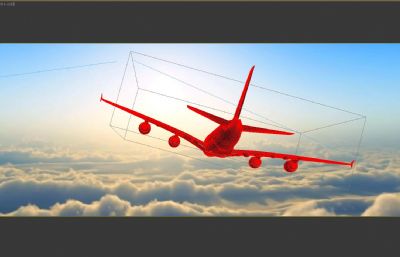 黄昏飞机飞越云海场景动画3D模型