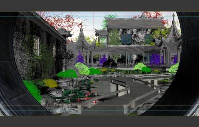 苏州园林,古建园林模型,皇家私家花园3D模型