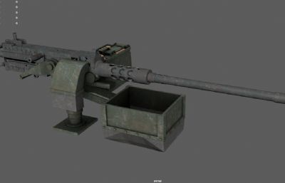 m2勃朗宁机枪,车载重机枪,重型机关枪3dmaya模型