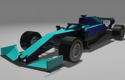 低聚F1汽车blender模型