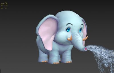 Q版喷水大象3dmax模型