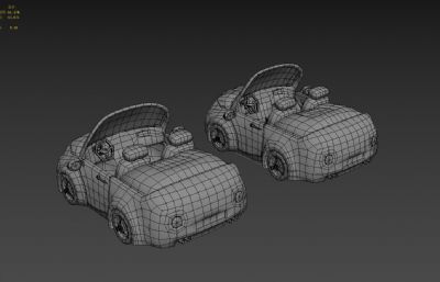 (原创)卡通跑车,童车玩具3dmax模型