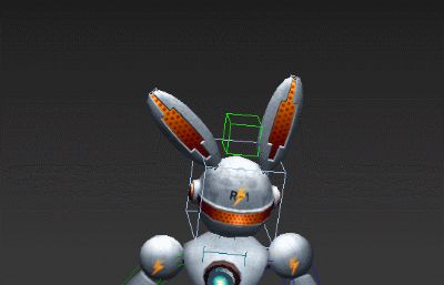 (原创)机甲兔子,带攻击,跑步等动作3dmax模型