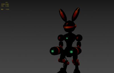 (原创)机甲兔子,带攻击,跑步等动作3dmax模型