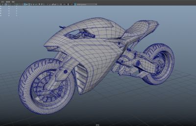 科幻赛博朋克摩托车,酷炫电影赛车maya模型,有fbx,obj文件,ksp文件带材质贴图