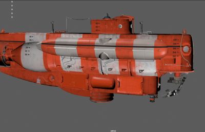 深海潜水艇,深海探测的潜艇,水下探测器3dmaya模型