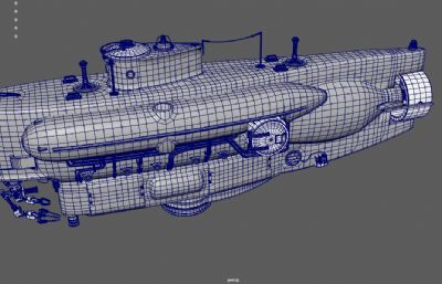 深海潜水艇,深海探测的潜艇,水下探测器3dmaya模型