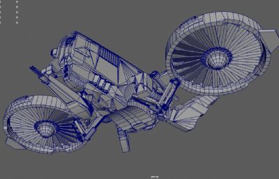 武装双旋翼无人机 科幻军用无人机 太空侦察机