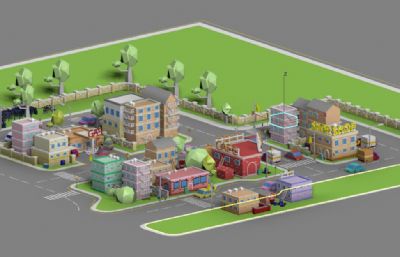 一个卡通城市3dmax模型