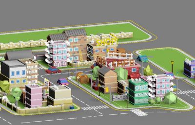 一个卡通城市3dmax模型