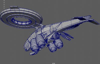 赛博朋克飞船,科幻飞行器,未来航空器3dmaya模型