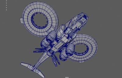 赛博朋克飞船,科幻飞行器,未来航空器3dmaya模型