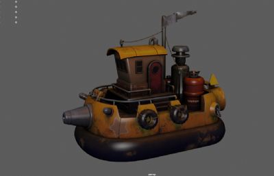 蒸汽拖船,卡通气垫船,q版渔船