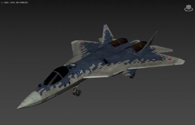 苏霍伊Su57战斗机3dmax模型