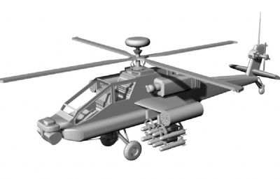 阿帕奇直升机stl模型
