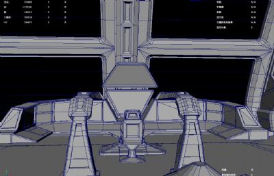 科幻写实星际舰桥内部场景blender模型