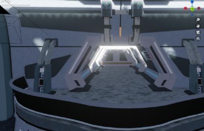 科幻写实星际舰桥内部场景blender模型