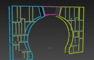 月亮门博古架max模型素模