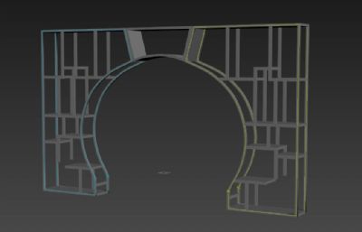 月亮门博古架max模型素模