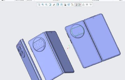 HUAWEI华为MATE X3折叠屏手机3D模型(KSP+STP素模源文件),KEYSHOT2023渲染