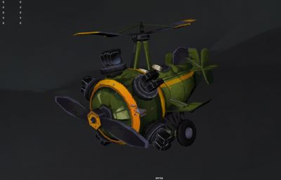 卡通直升机 q版直升机 游戏飞机