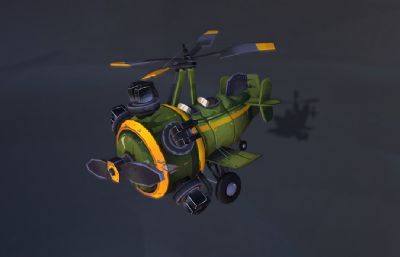 卡通直升机 q版直升机 游戏飞机
