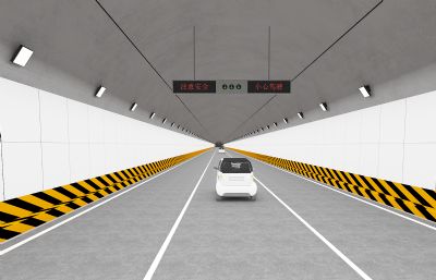 隧道剖面图,隧道通车,隧道内部结构原理3D模型