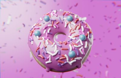Blender甜甜圈3D旋转动画模型