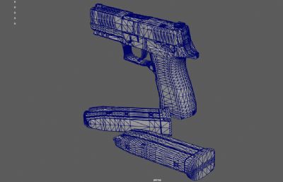 格洛克18手枪,游戏道具3dmaya模型