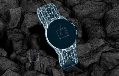 石头中的手表,手表电商海报FBX模型