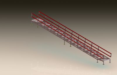 钢结构可拆卸楼梯solidworks模型