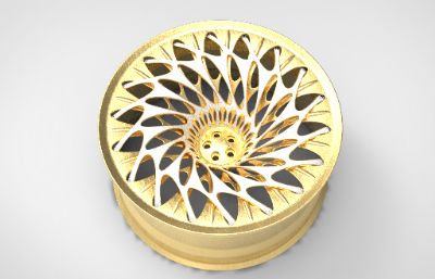 艺术圆形,汽车轮毂solidworks模型