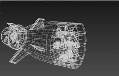 潜艇动力内部构造结构剖面3D模型