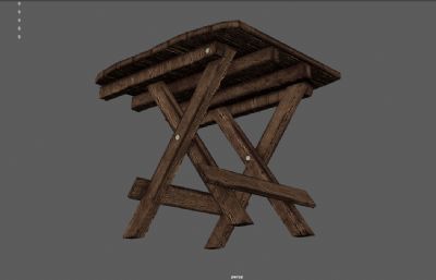 中世纪木桌 古代可折叠木桌 破旧木桌