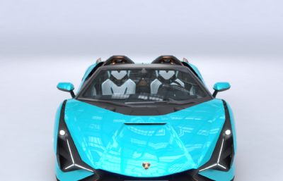 2023款兰博基尼SianRoadster跑车max,fbx模型