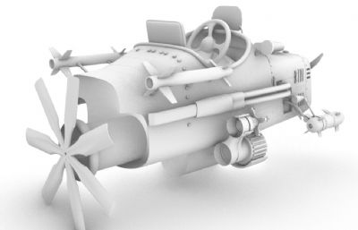 全副武装的卡通战斗飞机rhino模型