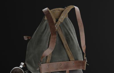 复古背包,旅行家背包3dmax模型