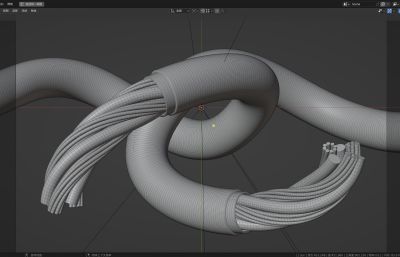 Blender数据线螺旋生长3D动画模型