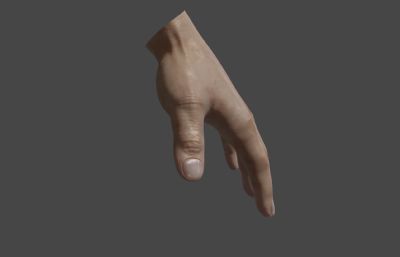 超写实手掌 男人手部 男性手掌blender模型