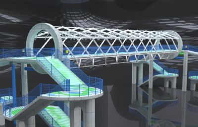 人行穿马路天桥3dmax模型