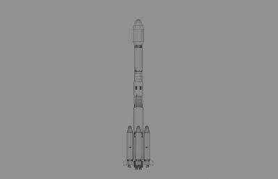 长征三号乙(CZ-3B)运载火箭Blender,FBX模型