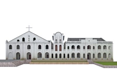 重庆永川天主教堂仿真模型