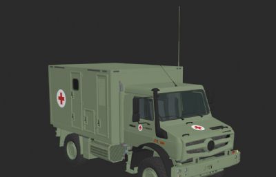 军用医疗救援车,救护车3ds,obj模型