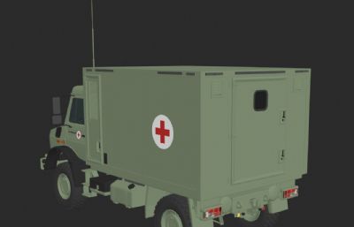 军用医疗救援车,救护车3ds,obj模型