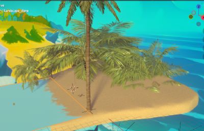 海滩椰树场景blender模型