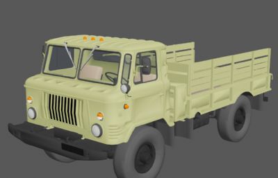 苏式GAZ-66军用卡车3ds,obj模型